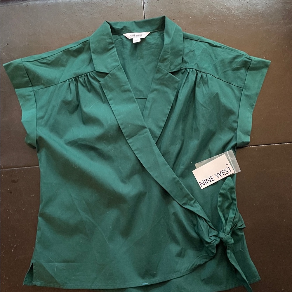 Elegant Green Wrap Top